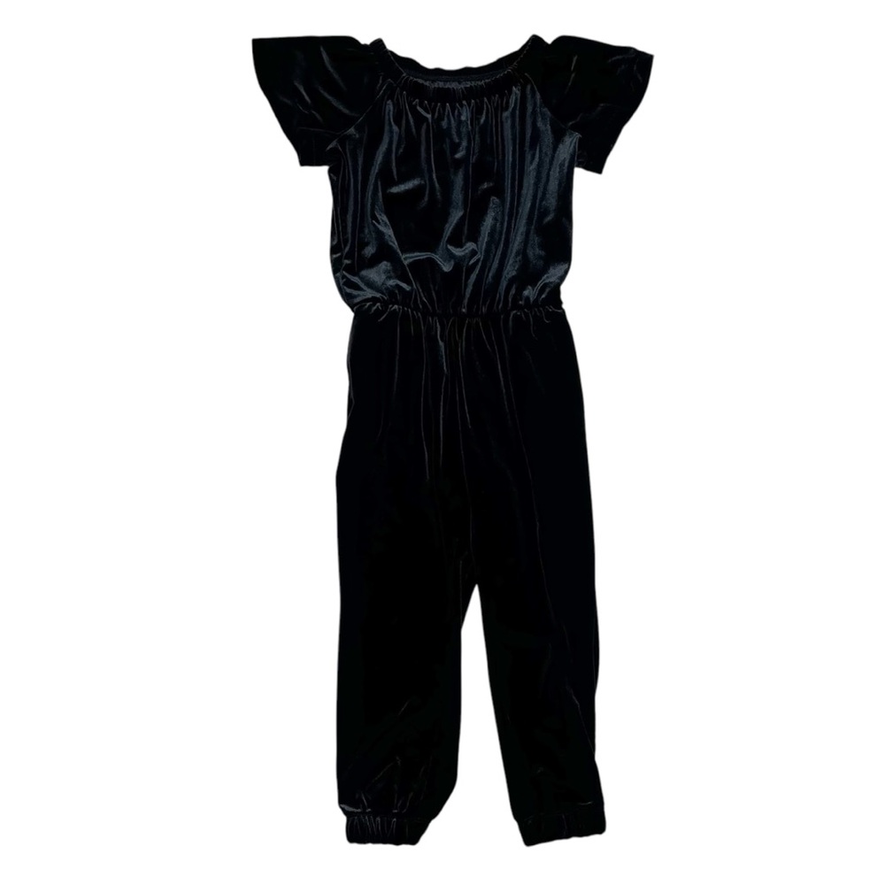 Gap Black Velvet Flutter Sleeve Jumpsuit